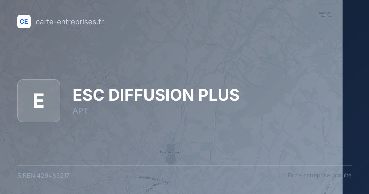 ESC DIFFUSION PLUS — 429483217 — fiche entreprise