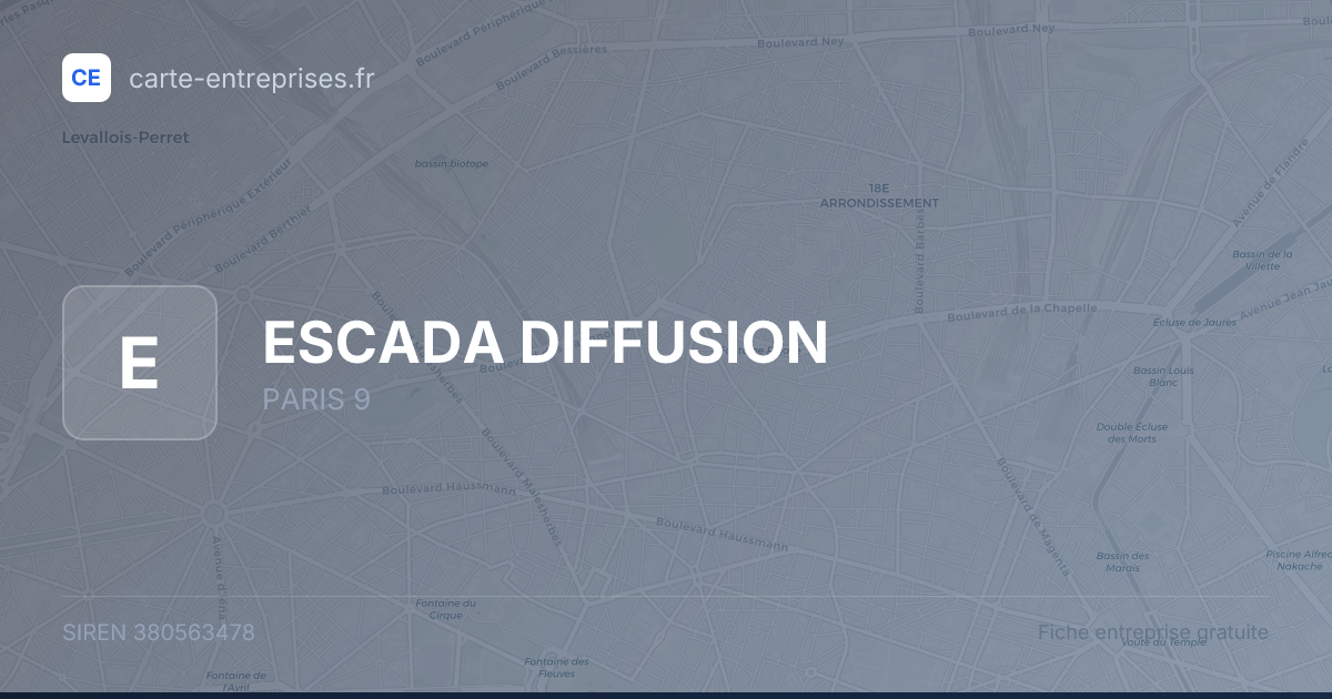 ESCADA DIFFUSION — 380563478 — fiche entreprise