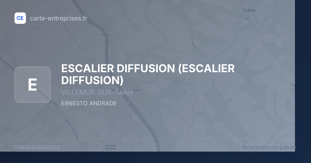 ESCALIER DIFFUSION — 848858825 — fiche entreprise