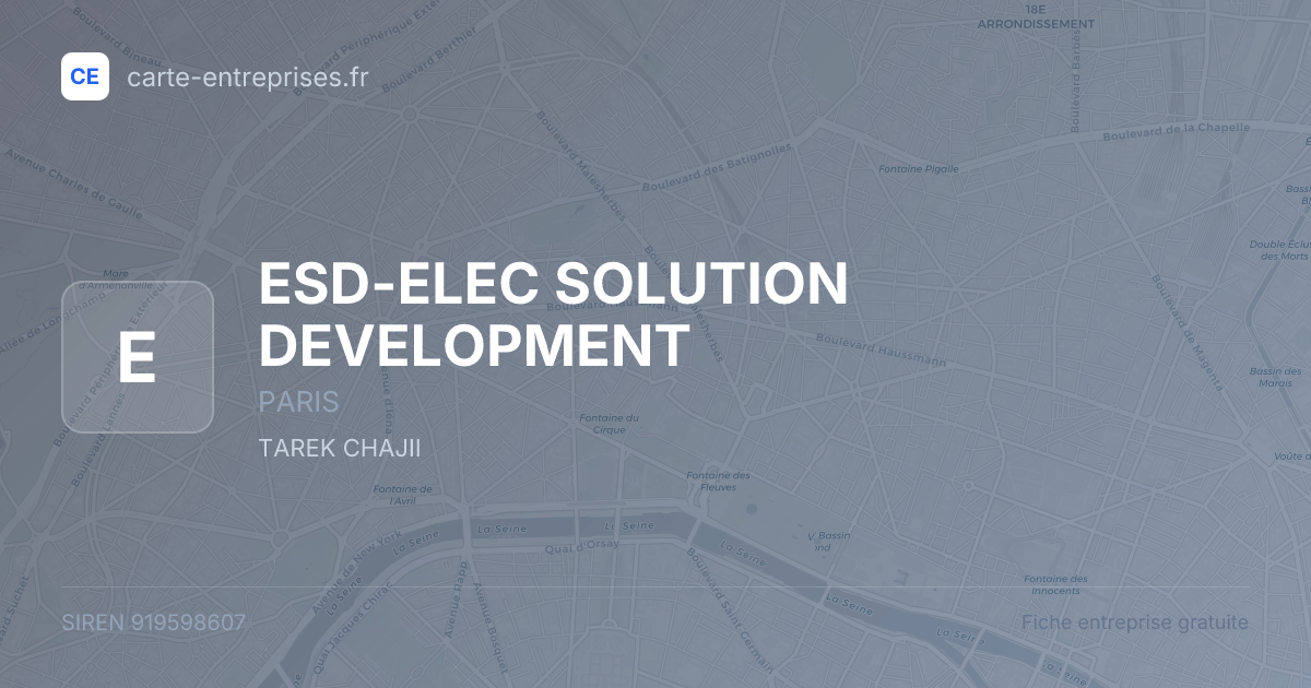 ESD-ELEC SOLUTION DEVELOPMENT — 919598607 — fiche entreprise