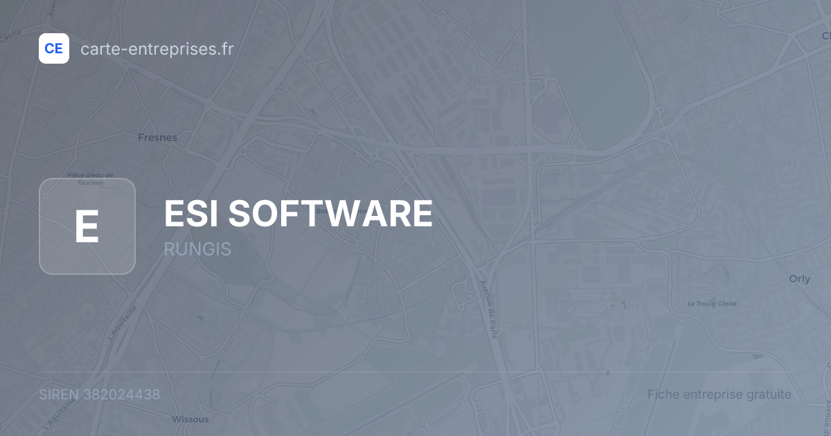 ESI SOFTWARE — 382024438 — fiche entreprise