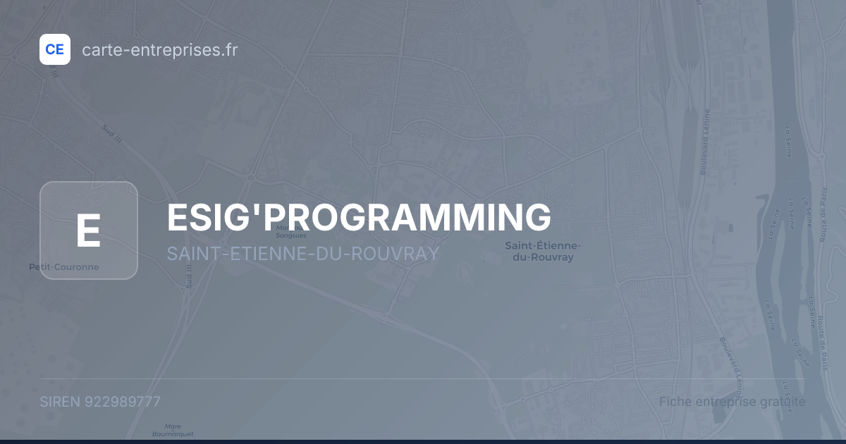 ESIG'PROGRAMMING — 922989777 — fiche entreprise