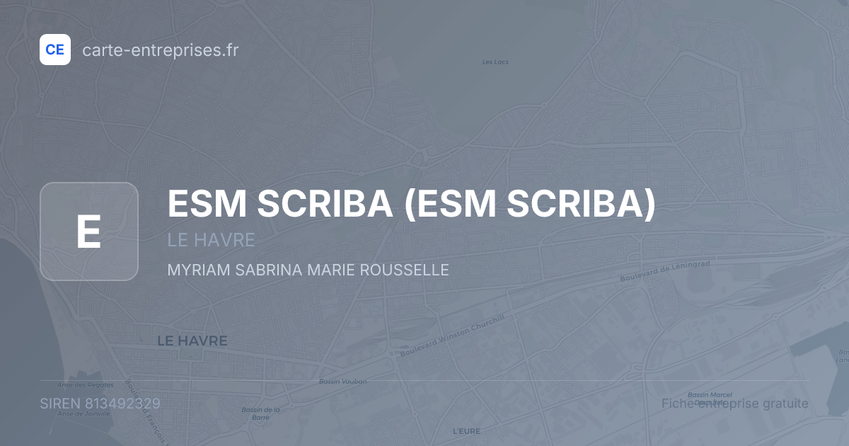 ESM SCRIBA — 813492329 — fiche entreprise