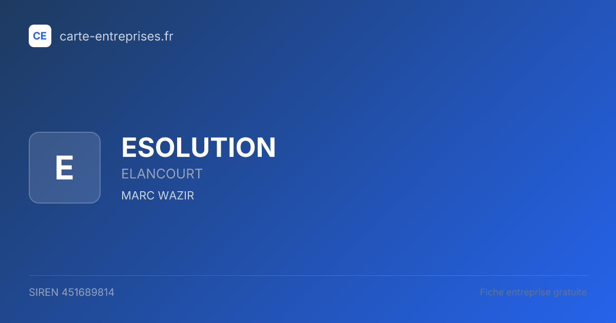 ESOLUTION — 451689814 — fiche entreprise