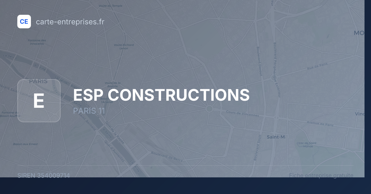 ESP CONSTRUCTIONS — 354009714 — fiche entreprise