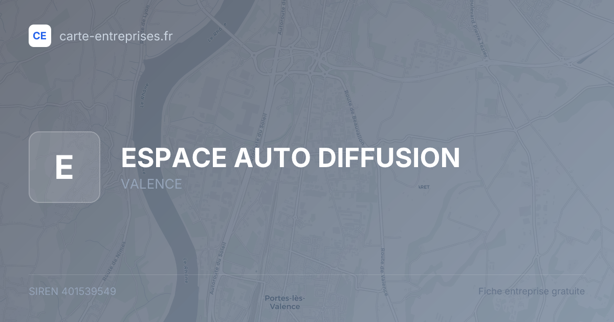 ESPACE AUTO DIFFUSION — 401539549 — fiche entreprise