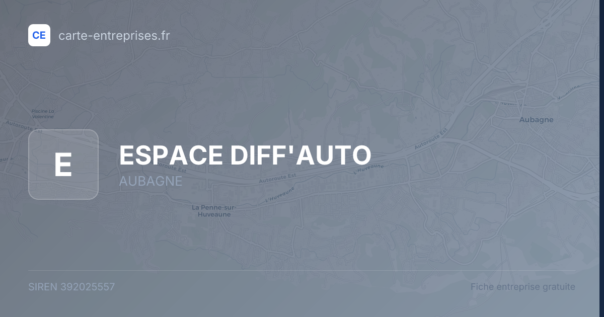 ESPACE DIFF'AUTO — 392025557 — fiche entreprise