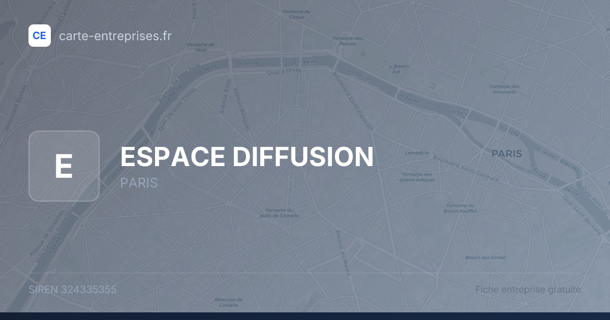 ESPACE DIFFUSION — 324335355 — fiche entreprise