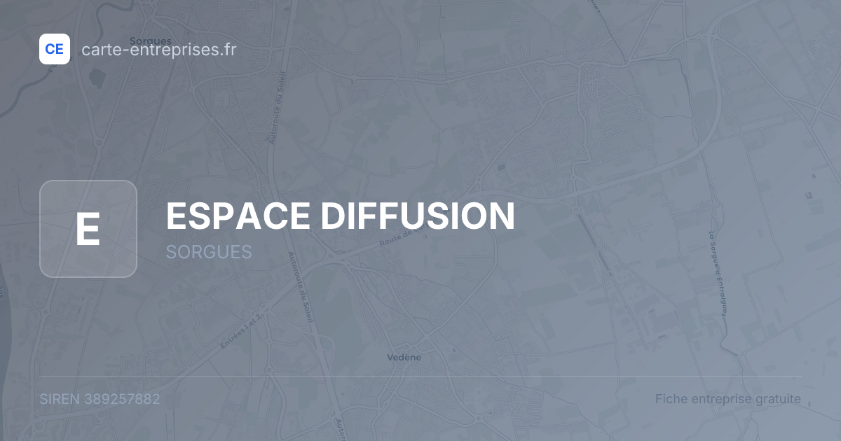 ESPACE DIFFUSION — 389257882 — fiche entreprise