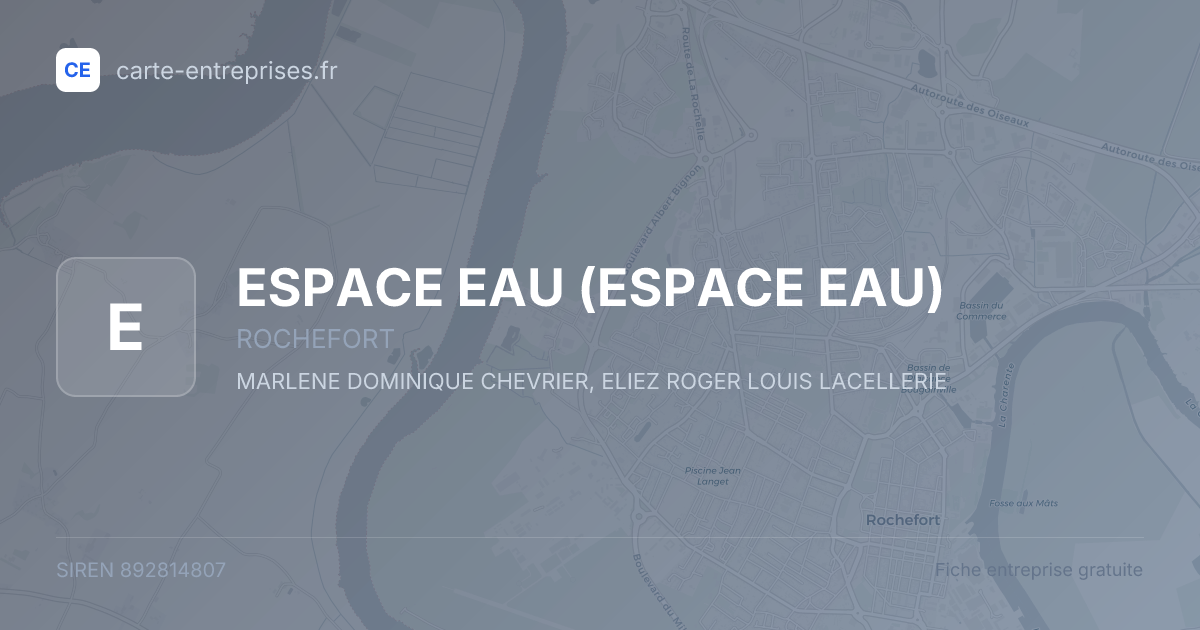 ESPACE EAU — 892814807 — fiche entreprise