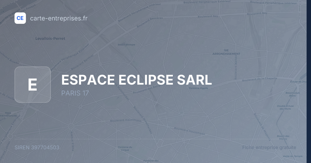ESPACE ECLIPSE SARL — 397704503 — fiche entreprise