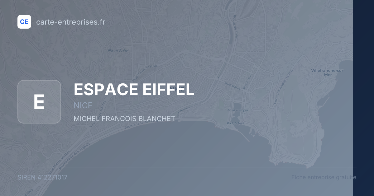 ESPACE EIFFEL — 412271017 — fiche entreprise