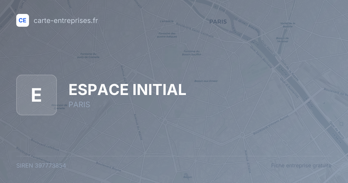 ESPACE INITIAL — 397773854 — fiche entreprise