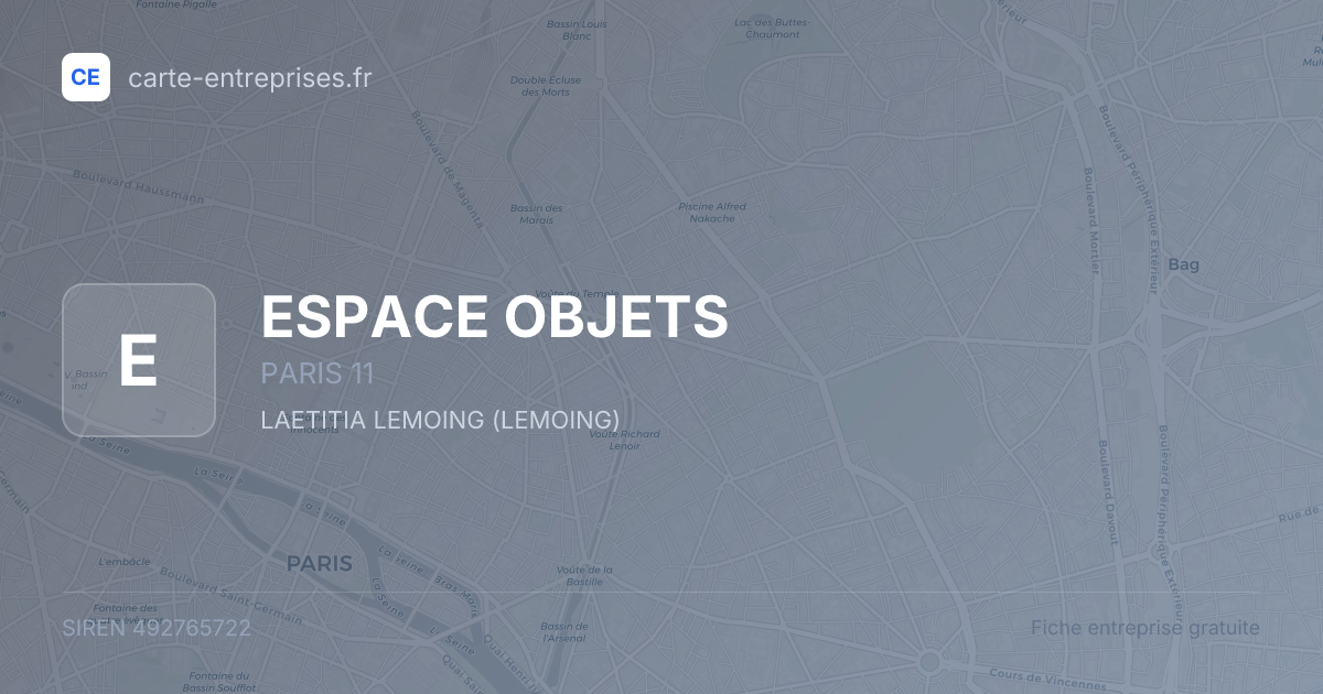 ESPACE OBJETS — 492765722 — fiche entreprise