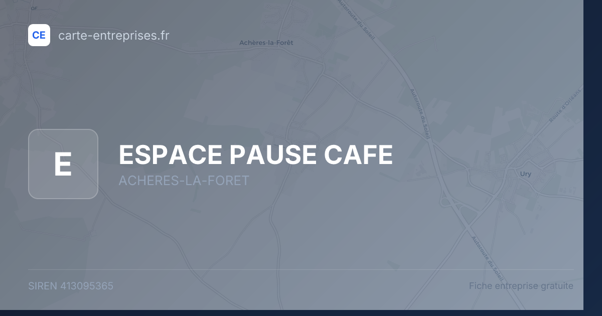 ESPACE PAUSE CAFE — 413095365 — fiche entreprise