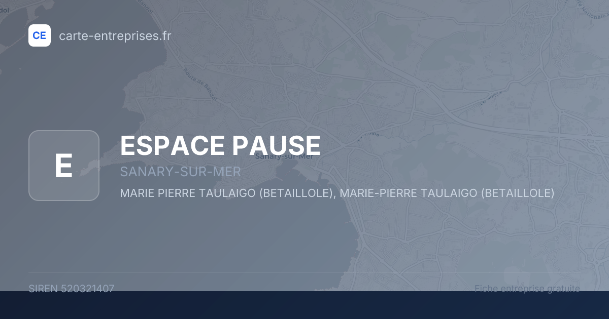 ESPACE PAUSE — 520321407 — fiche entreprise