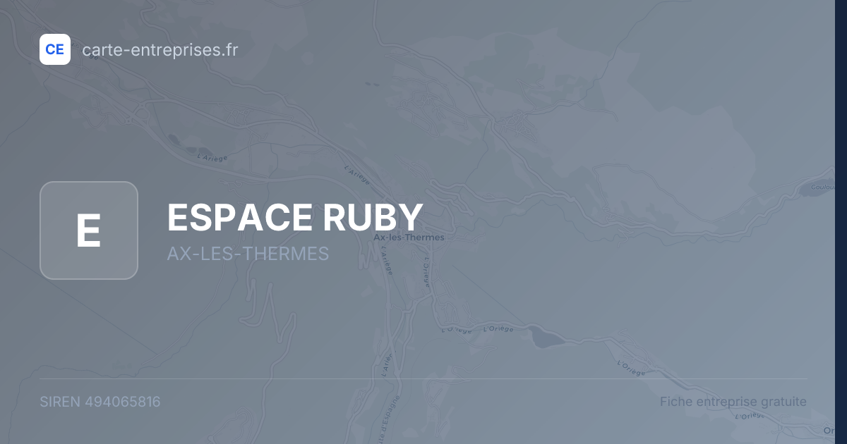 ESPACE RUBY — 494065816 — fiche entreprise