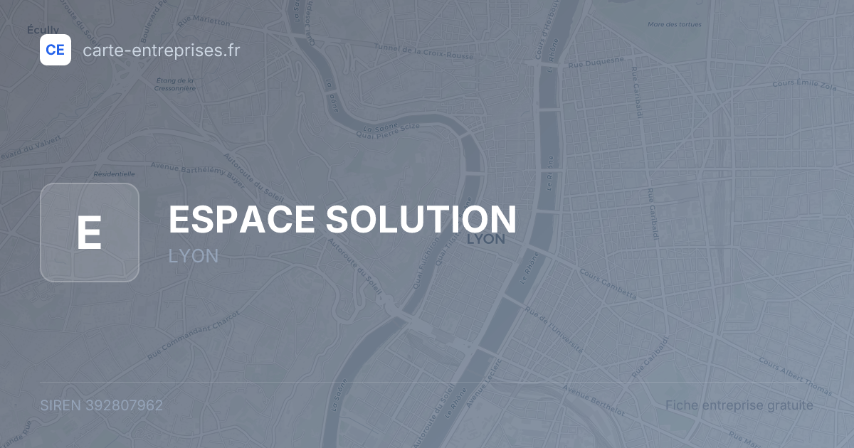 ESPACE SOLUTION — 392807962 — fiche entreprise