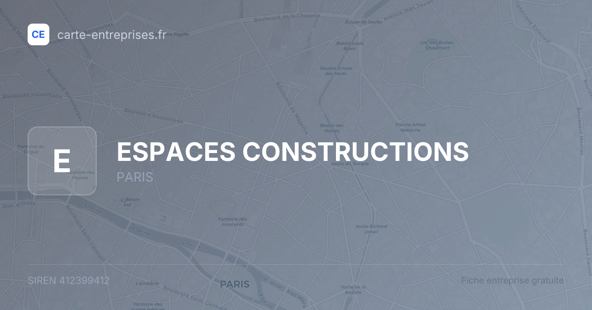 ESPACES CONSTRUCTIONS — 412399412 — fiche entreprise