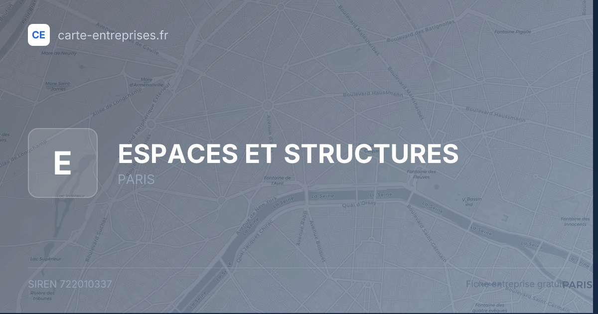 ESPACES ET STRUCTURES — 722010337 — fiche entreprise