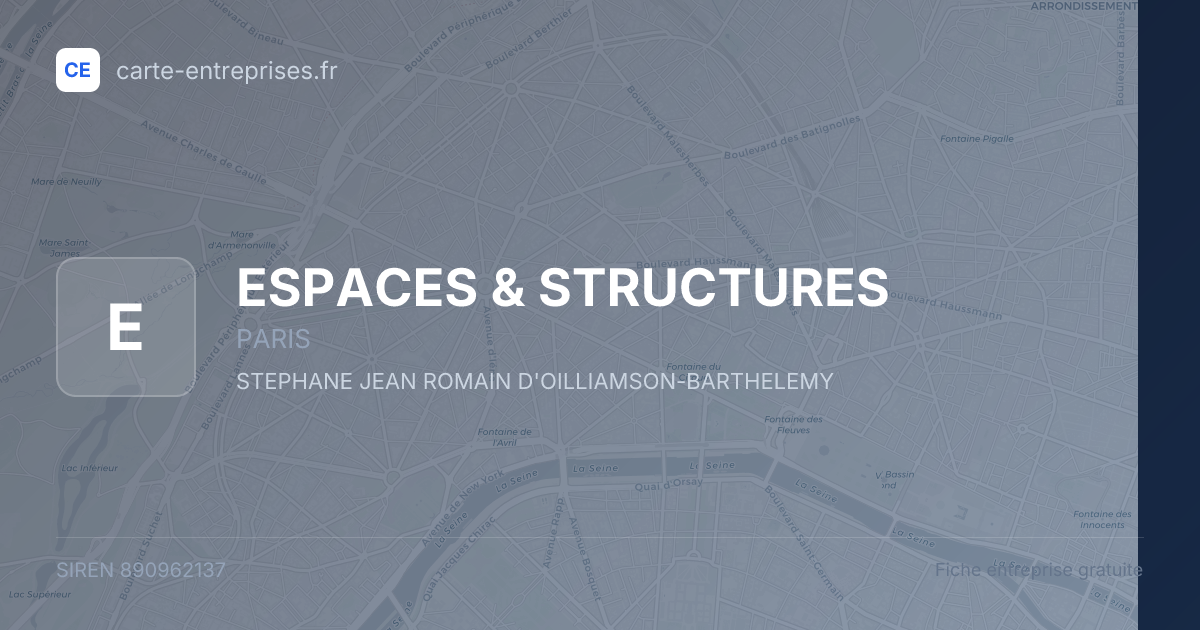 ESPACES & STRUCTURES — 890962137 — fiche entreprise