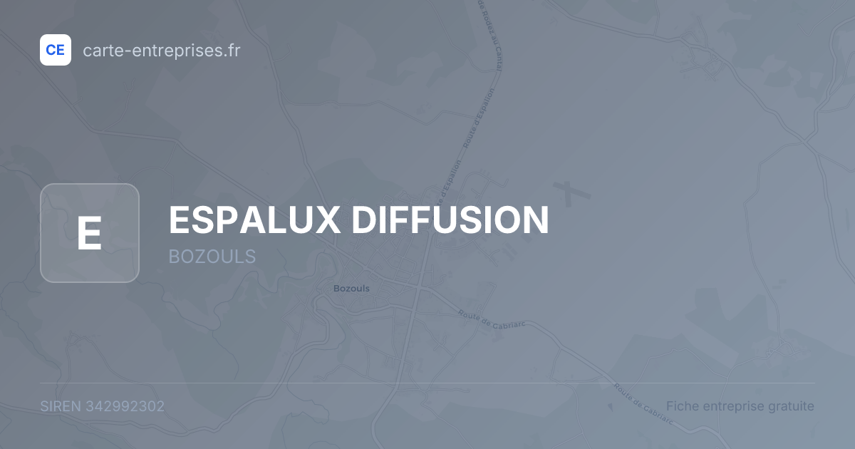 ESPALUX DIFFUSION — 342992302 — fiche entreprise