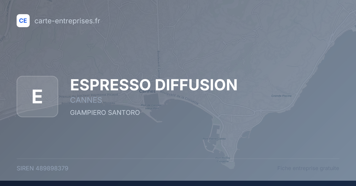 ESPRESSO DIFFUSION — 489898379 — fiche entreprise
