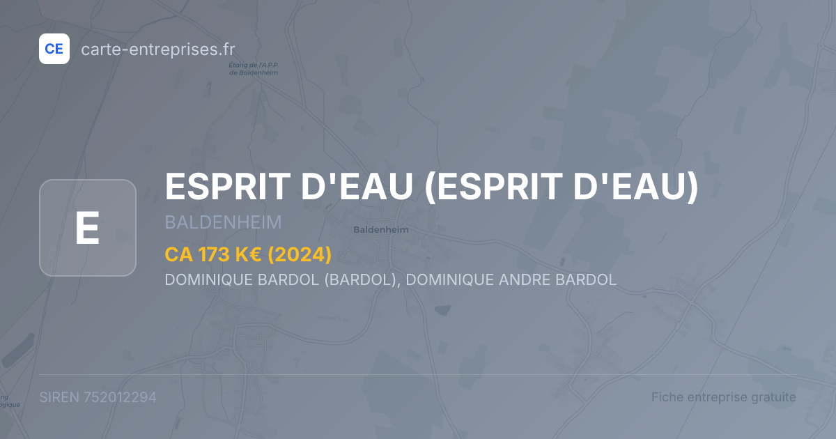 ESPRIT D'EAU — 752012294 — fiche entreprise