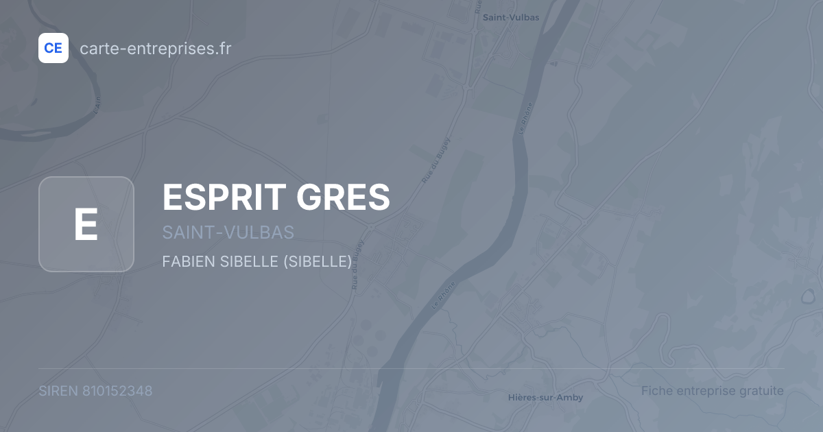 ESPRIT GRES — 810152348 — fiche entreprise