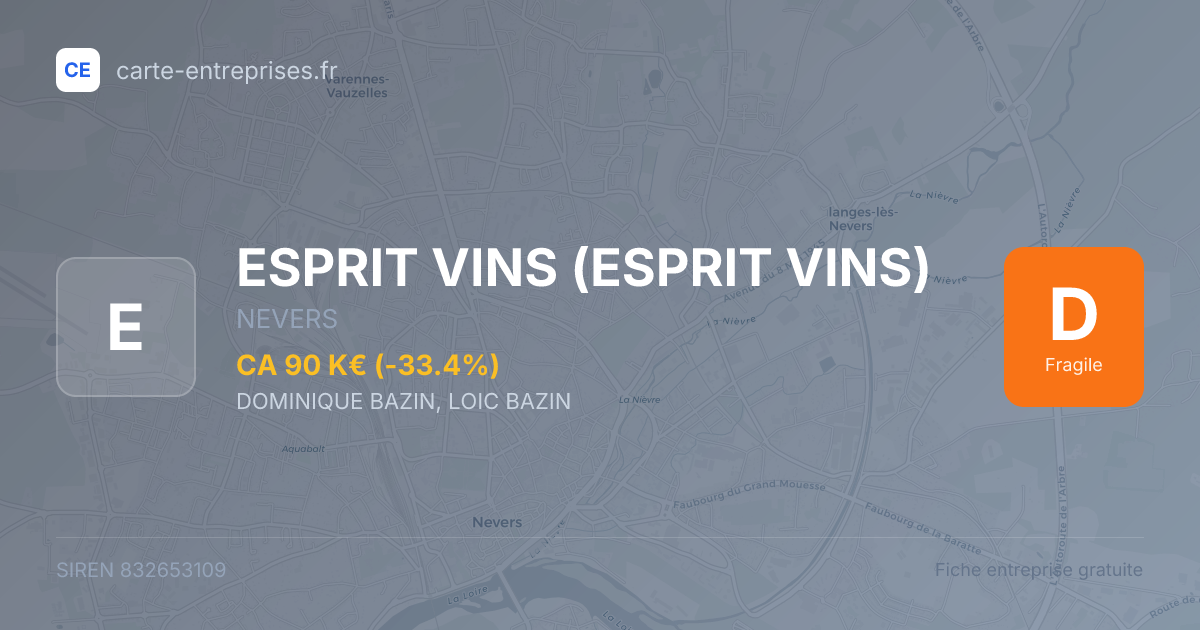 ESPRIT VINS (ESPRIT VINS) — 832653109 — fiche entreprise