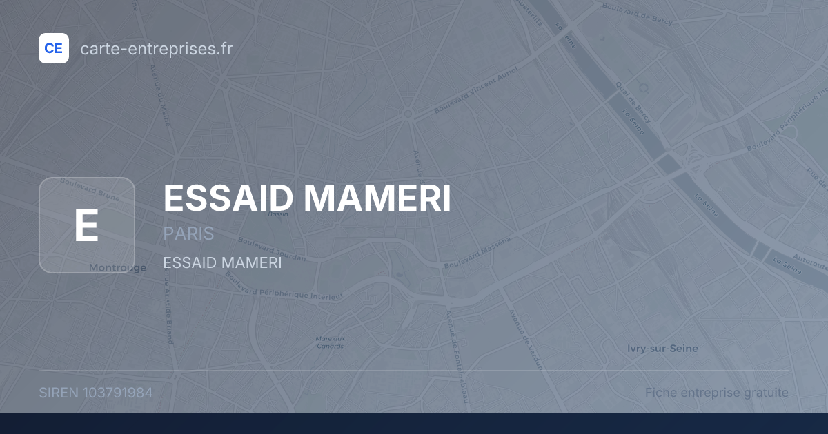ESSAID MAMERI — 103791984 — fiche entreprise