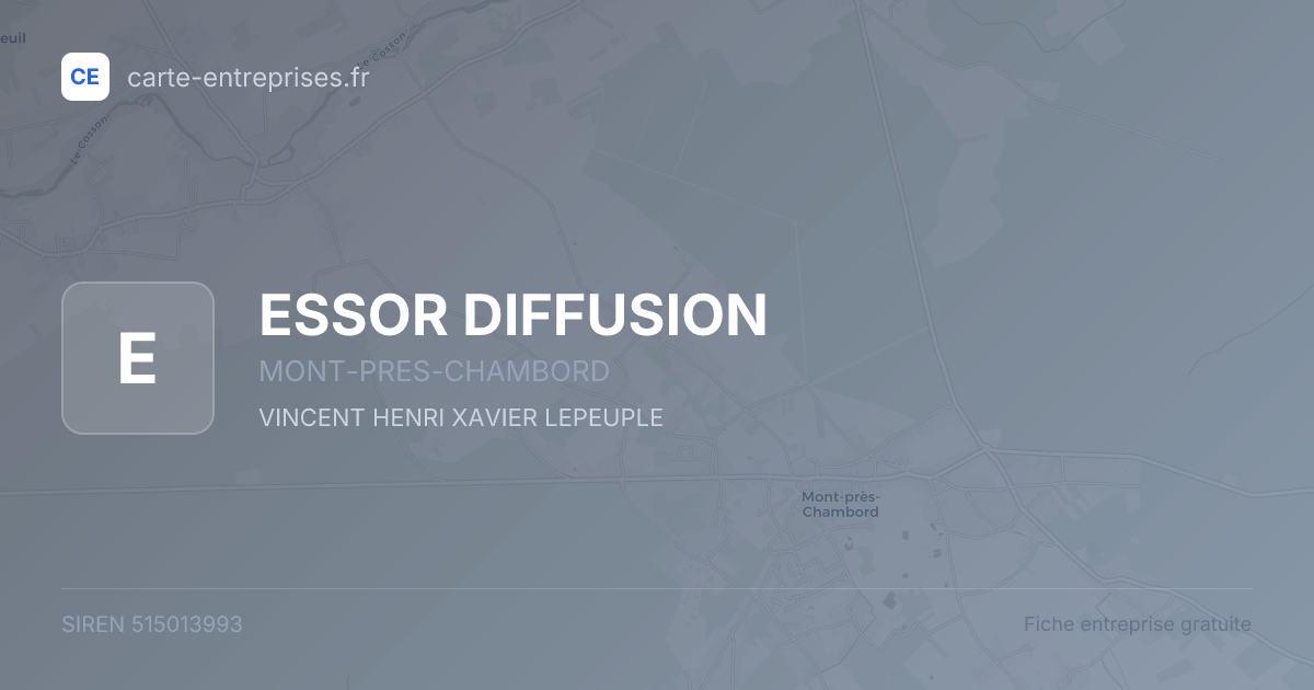ESSOR DIFFUSION — 515013993 — fiche entreprise