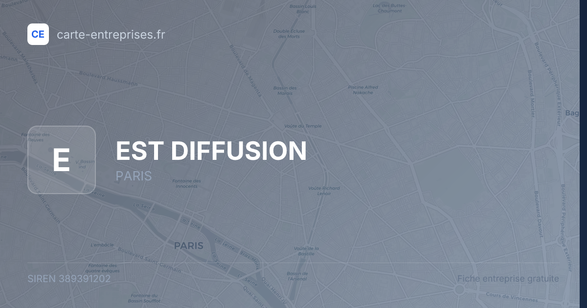 EST DIFFUSION — 389391202 — fiche entreprise