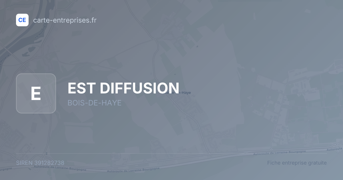 EST DIFFUSION — 391282738 — fiche entreprise