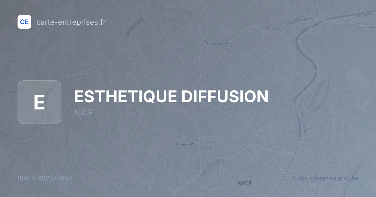 ESTHETIQUE DIFFUSION — 402528954 — fiche entreprise