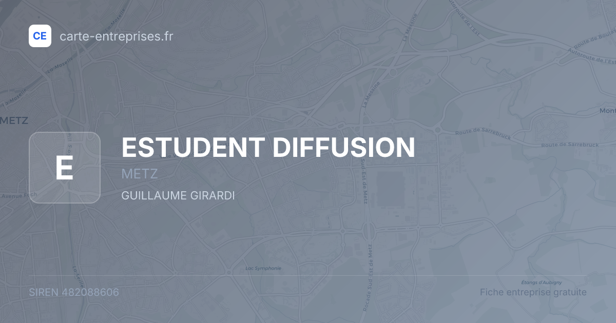 ESTUDENT DIFFUSION — 482088606 — fiche entreprise