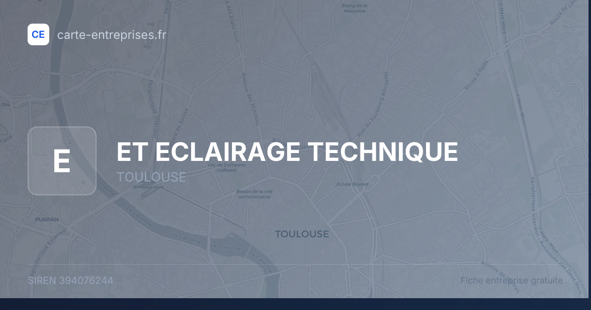 ET ECLAIRAGE TECHNIQUE — 394076244 — fiche entreprise