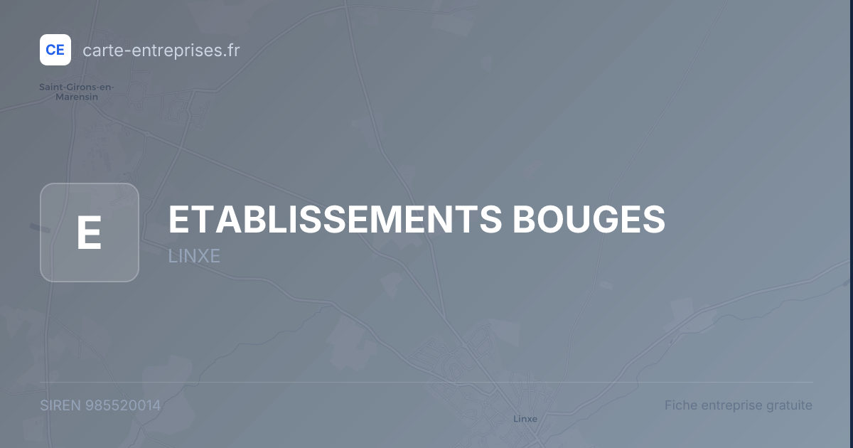 ETABLISSEMENTS BOUGES — 985520014 — fiche entreprise
