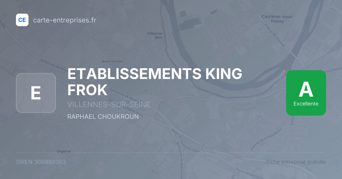 ETABLISSEMENTS KING FROK — 309869303 — fiche entreprise
