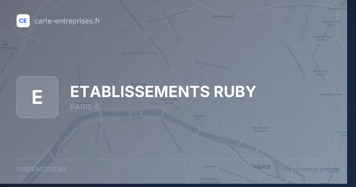 ETABLISSEMENTS RUBY — 562018366 — fiche entreprise