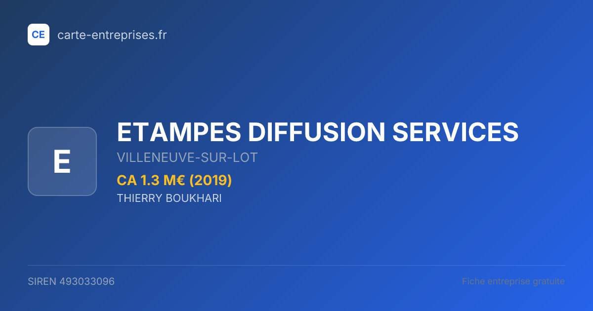 ETAMPES DIFFUSION SERVICES — 493033096 — fiche entreprise