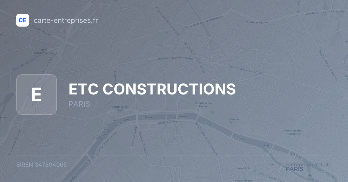 ETC CONSTRUCTIONS — 347894065 — fiche entreprise