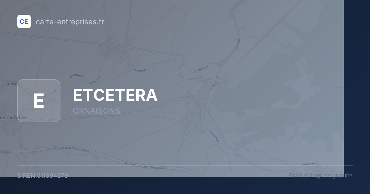 ETCETERA — 511394579 — fiche entreprise