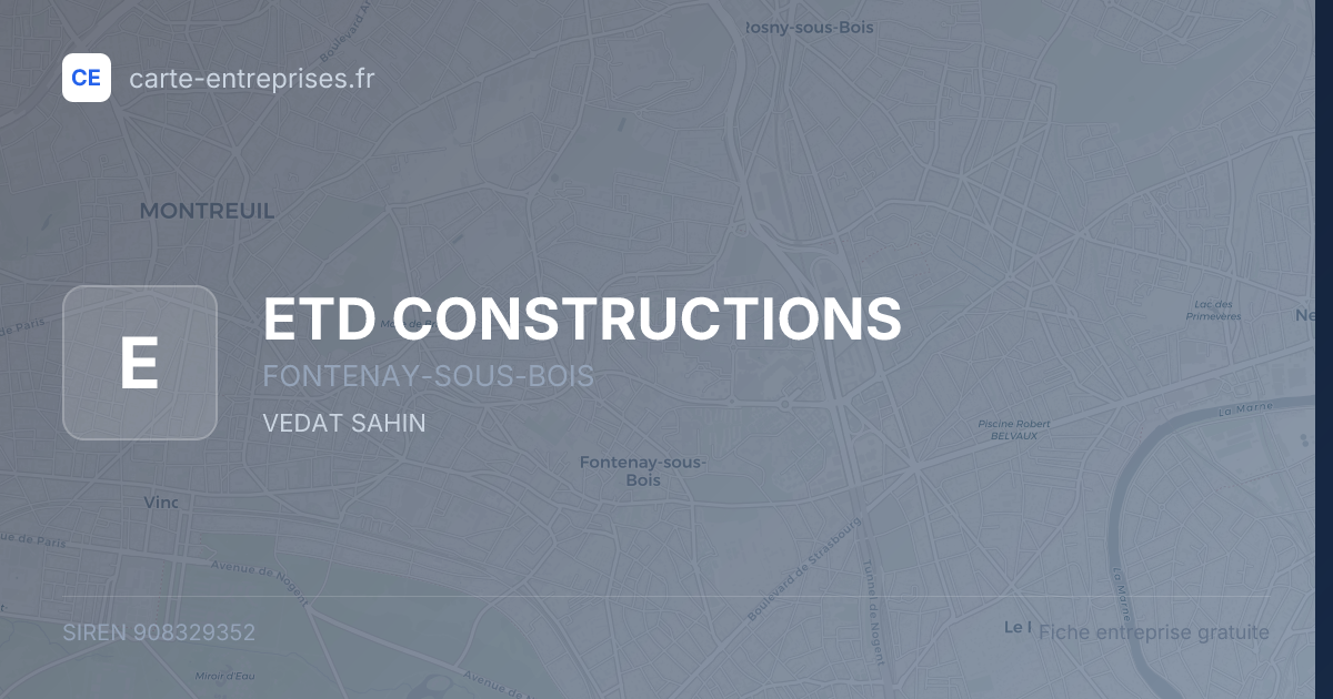 ETD CONSTRUCTIONS — 908329352 — fiche entreprise