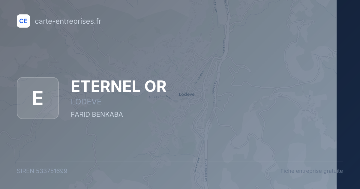 ETERNEL OR — 533751699 — fiche entreprise