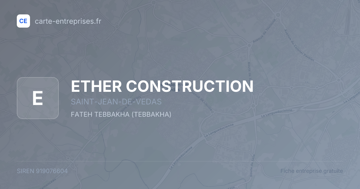 ETHER CONSTRUCTION — 919076604 — fiche entreprise