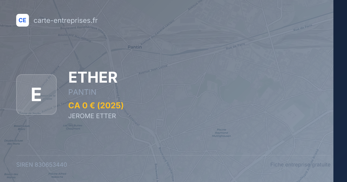 ETHER — 830653440 — fiche entreprise
