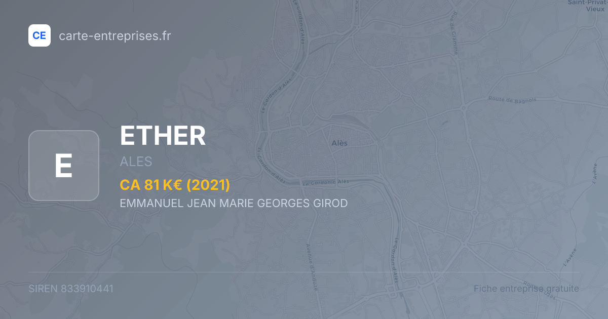 ETHER — 833910441 — fiche entreprise