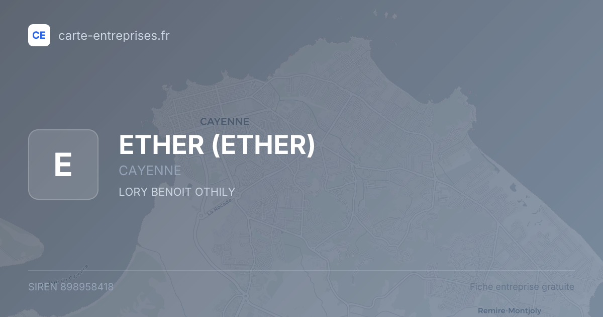 ETHER — 898958418 — fiche entreprise