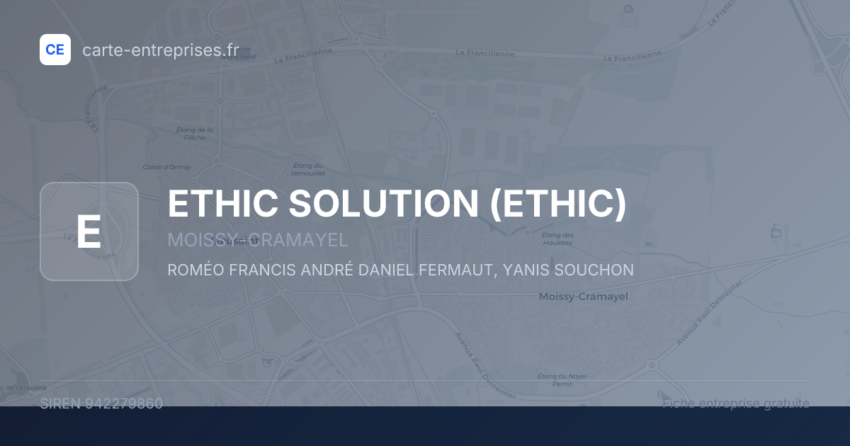 ETHIC SOLUTION (ETHIC) — 942279860 — fiche entreprise